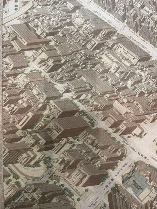 1992年　銀座グラフィックマップ　洲嵜晴彦　リトグラフ