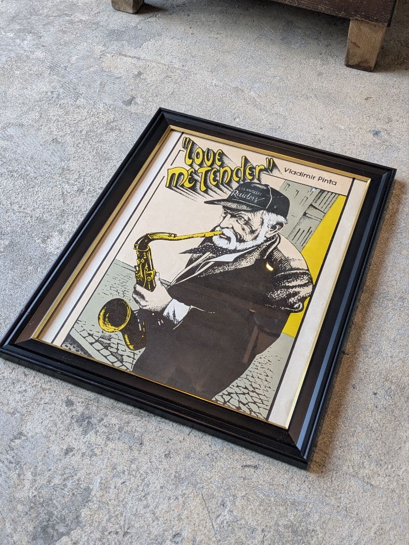 レア ヴィンテージポスター Vladimir Pinta ジャズ JAZZ 額装