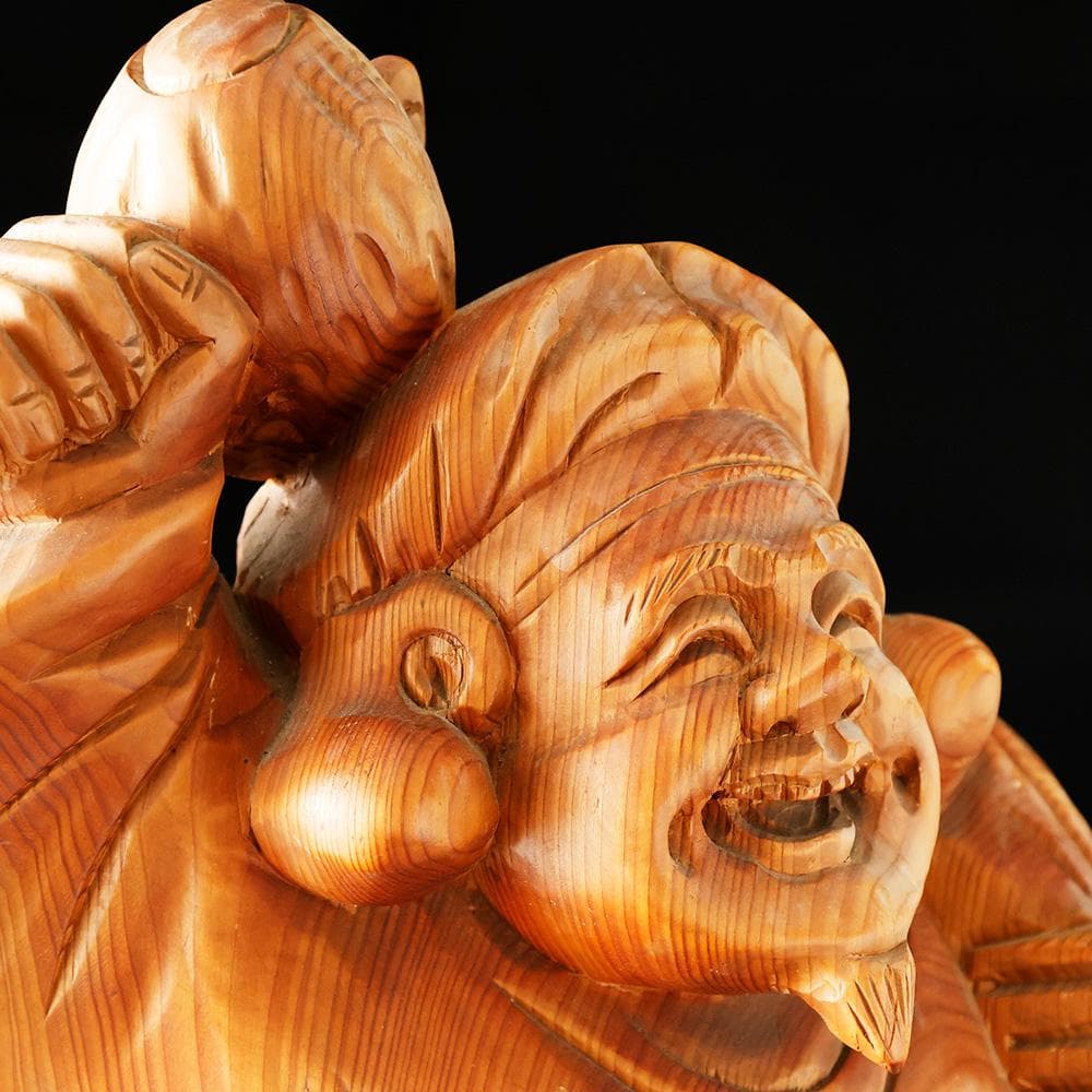 木彫 大黒天像 仏像 東洋彫刻 仏教美術 七福神 縁起物 置物 高さ54㎝