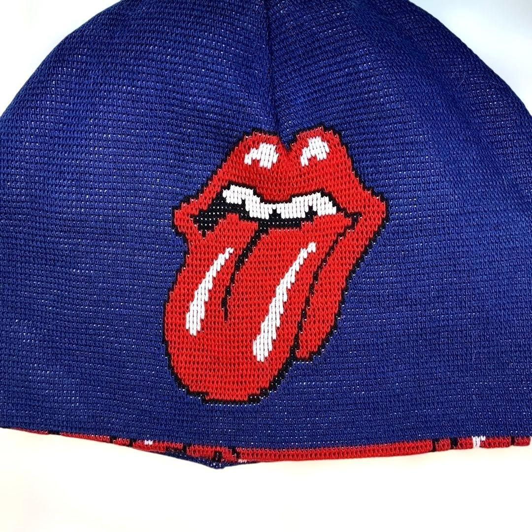 リバーシブル ニットキャップ　　　　　　ローリングストーンズCAP 帽子 赤青