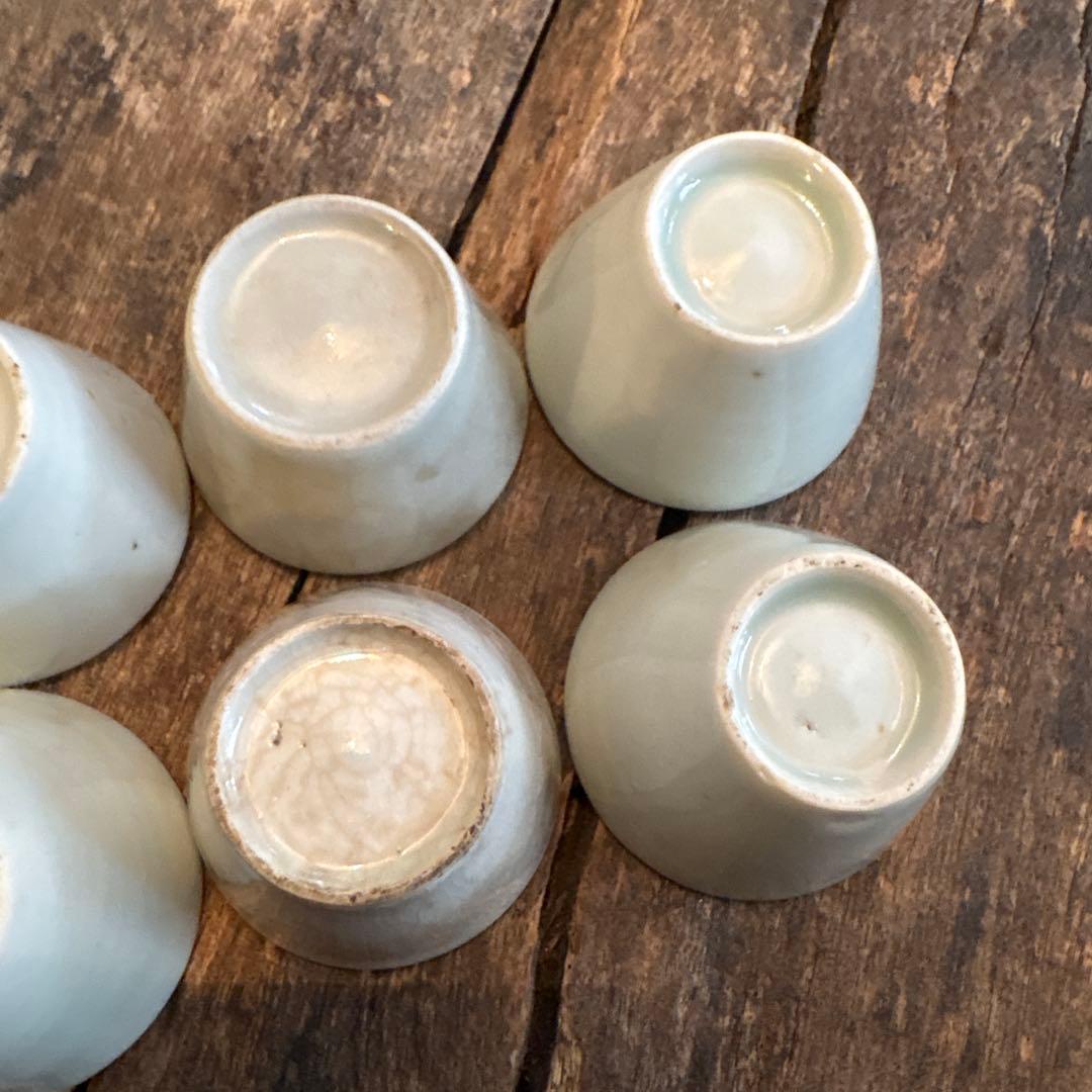 古伊万里　白磁　小猪口　10点　保存箱