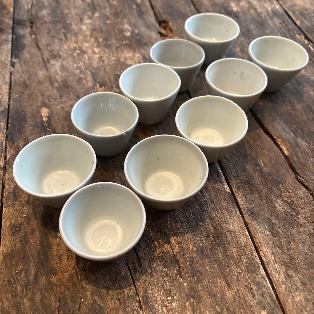 古伊万里　白磁　小猪口　10点　保存箱
