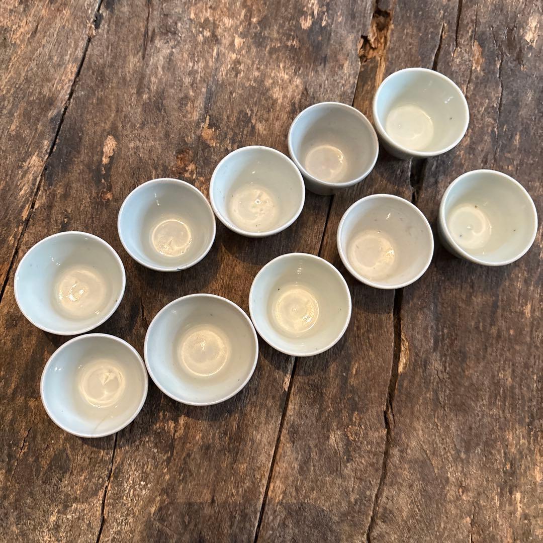 古伊万里　白磁　小猪口　10点　保存箱