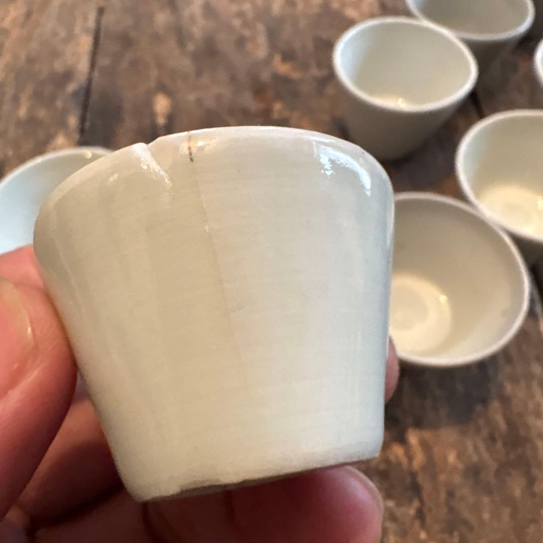 古伊万里　白磁　小猪口　10点　保存箱