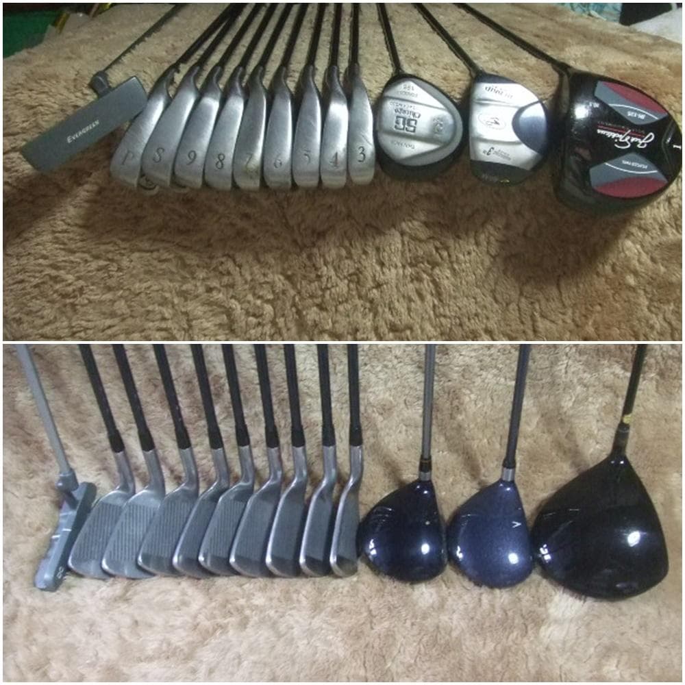 男性初心者用　デカヘッドゴルフセット。ゴルフバックKASCO付 全１３本