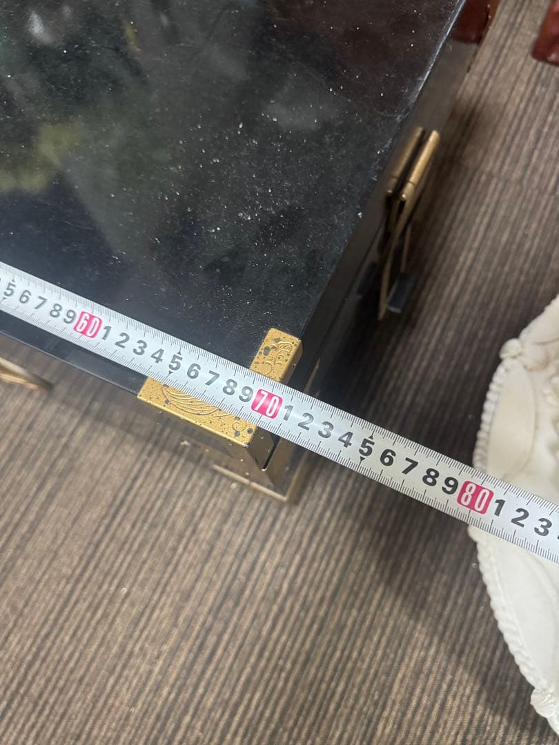 ブライダル業者放出品　漆器の文箱 黒色 金具付き