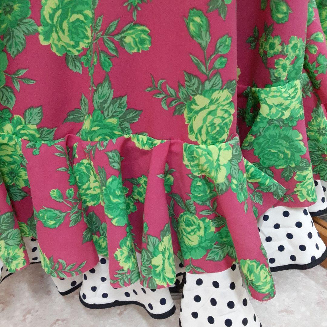 フラメンコ衣装　☆ファルダのみ　花柄/水玉/バイヤス付き　華やかファルダ