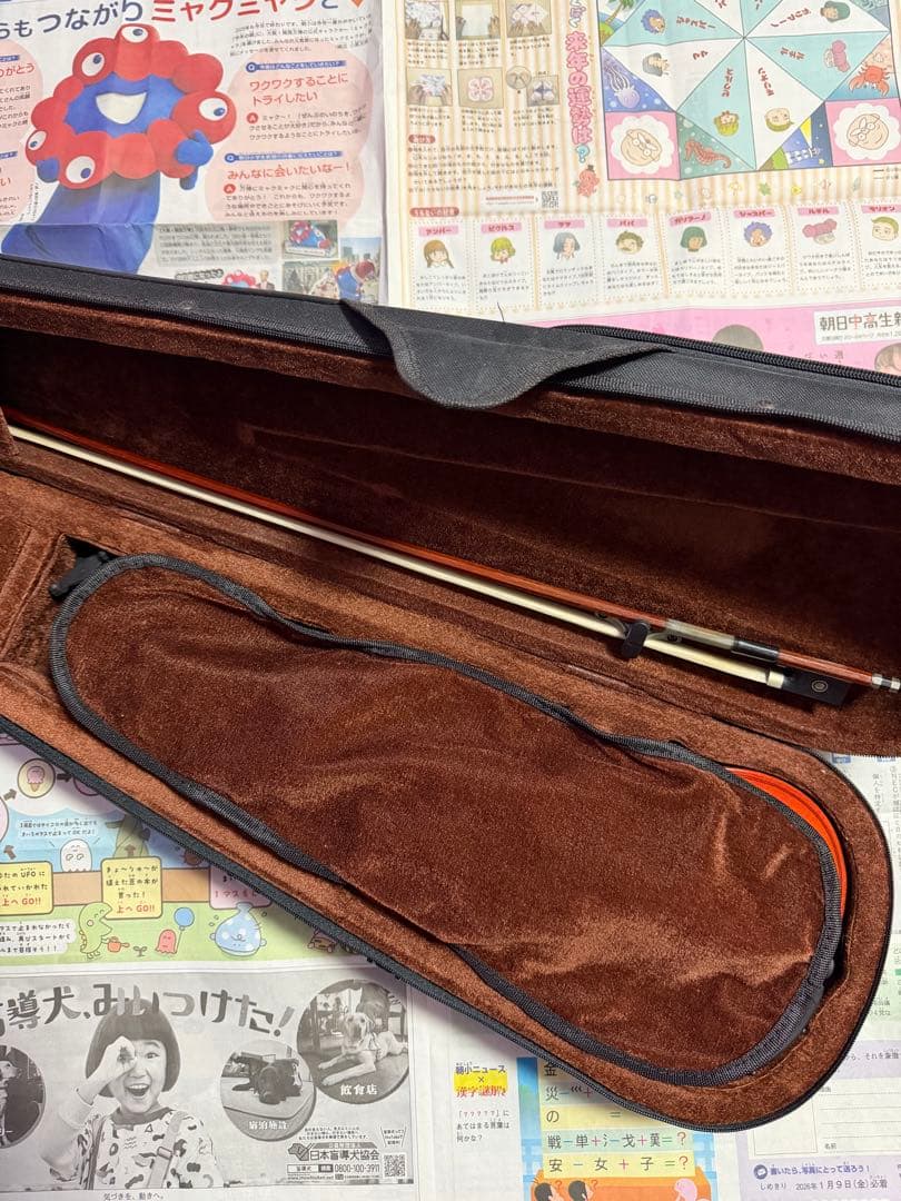 カ*8様 ARS MUSIC 分数バイオリン 1/2 弓・ケース・肩当て付き