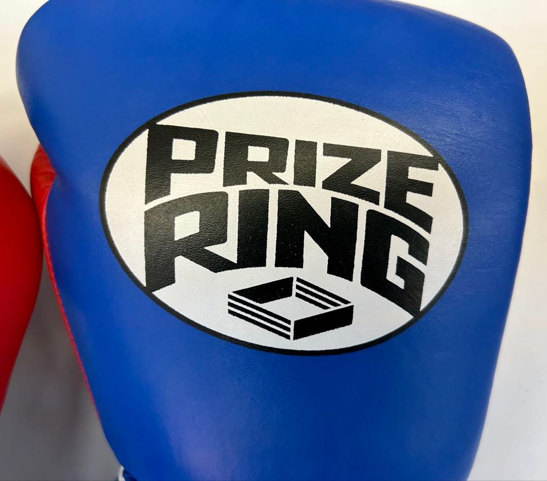 プライズリング　ボクシンググローブ　本革製　12oz 青/赤