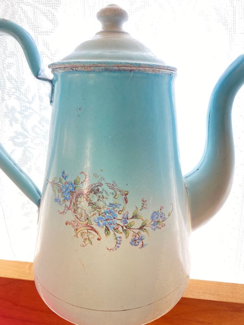 アンティーク　ホーロー　ティーポット