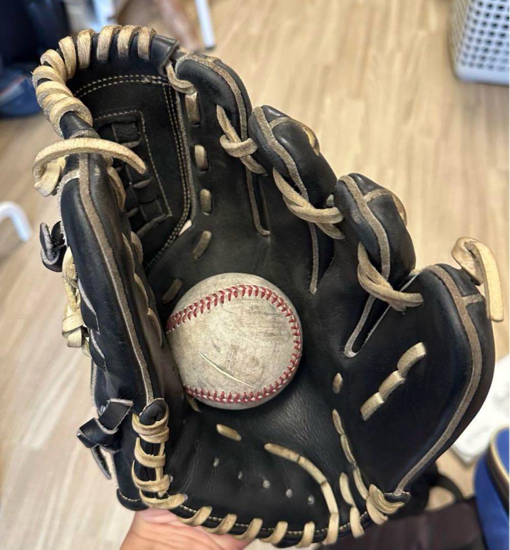 プロエッジ 野球グローブ 黒 編み込み