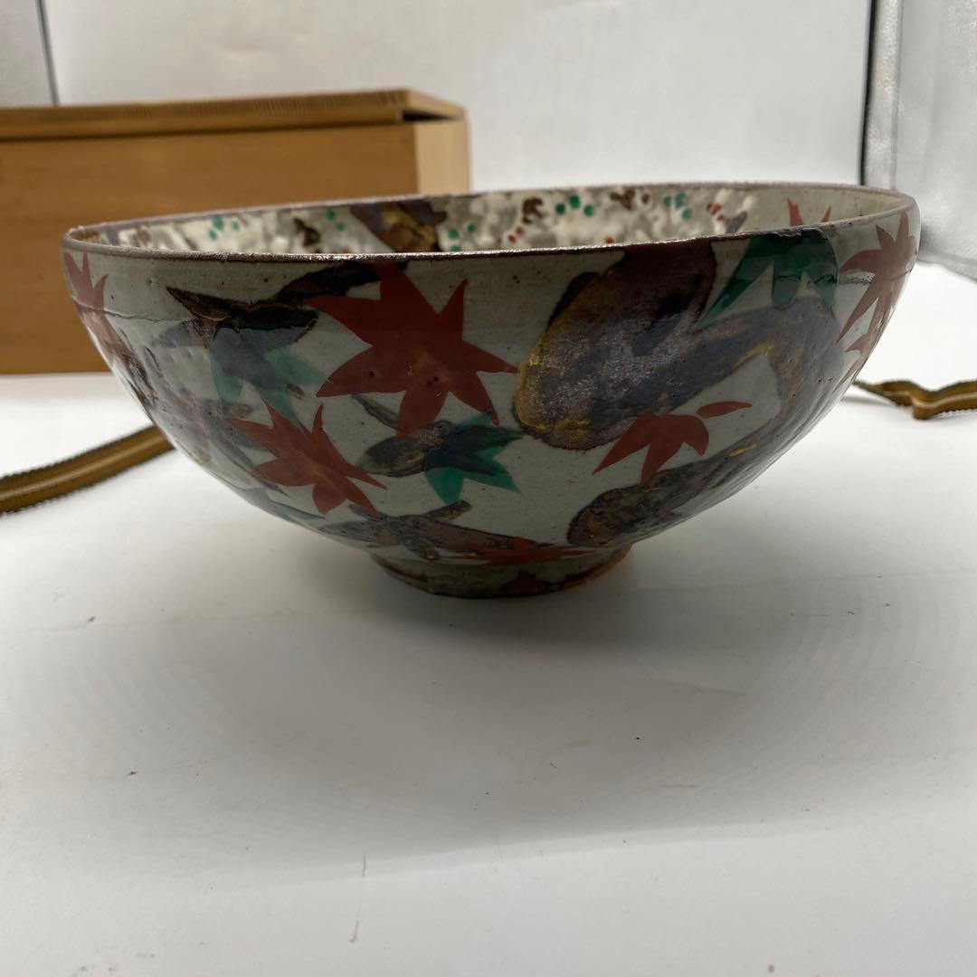 京焼 清水焼 幸一作 雲錦之絵 抹茶碗