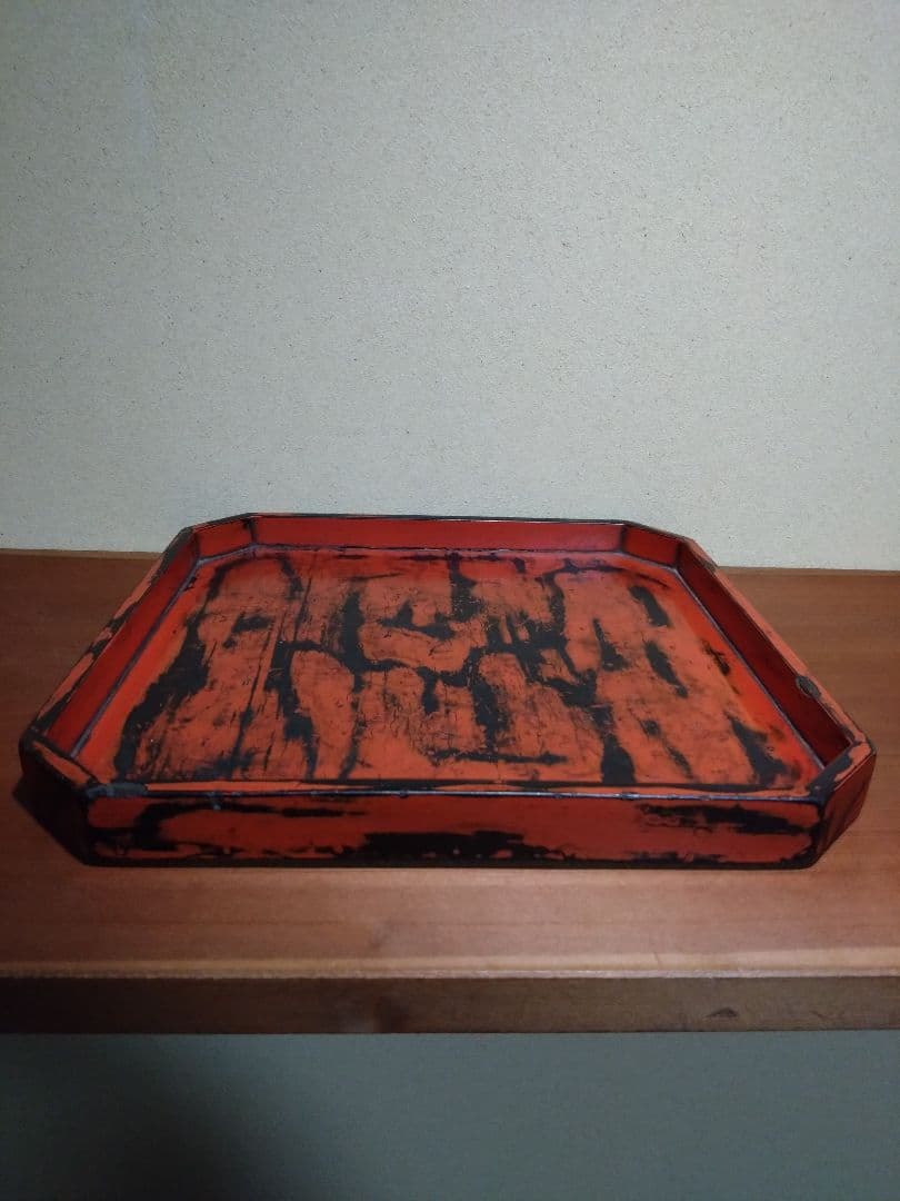 根来 隅切四方盆 室町時代 隅切折敷 矢部盆 我谷盆 木地盆