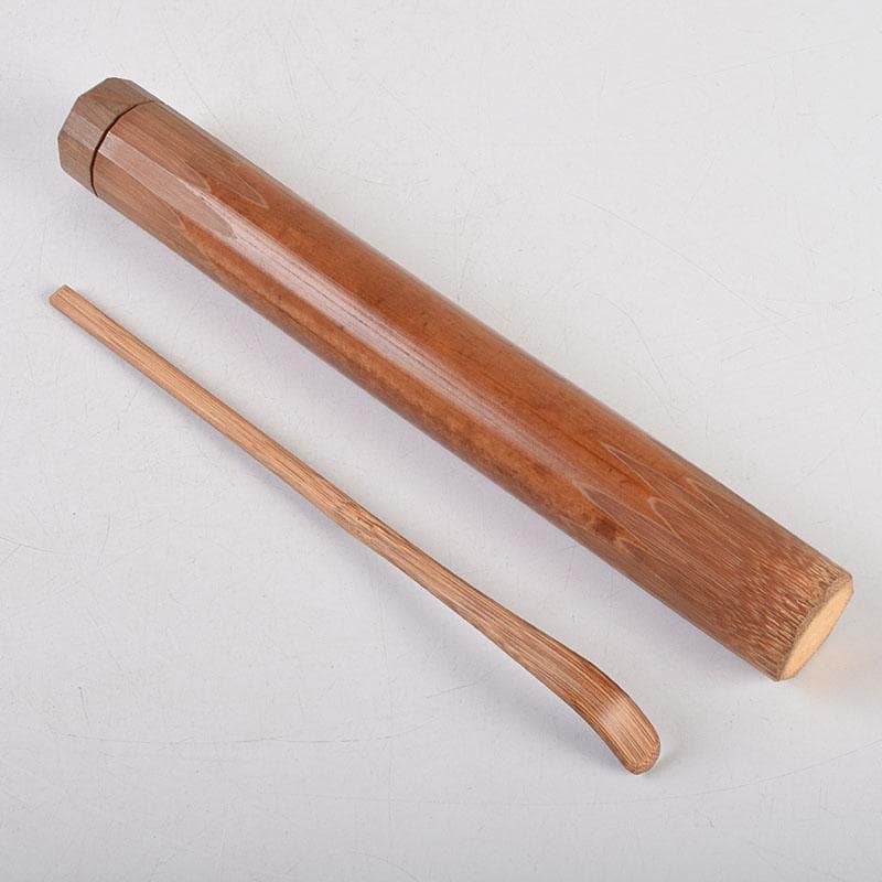 茶道具　表千家十三代即中斎　自作茶杓　銘「忠貞」　共筒共箱　M　R9269