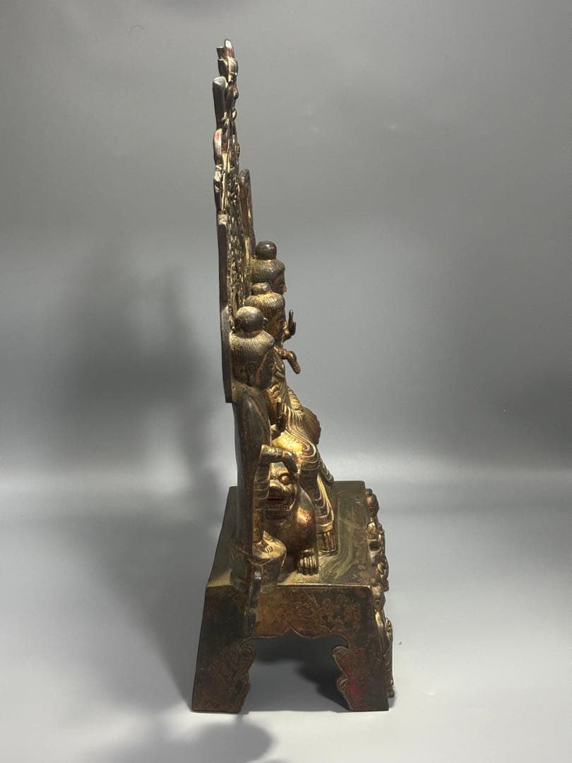 仏教古美術 純銅 文化遺産 文化財仏像伝承　 中央に仏と菩薩像