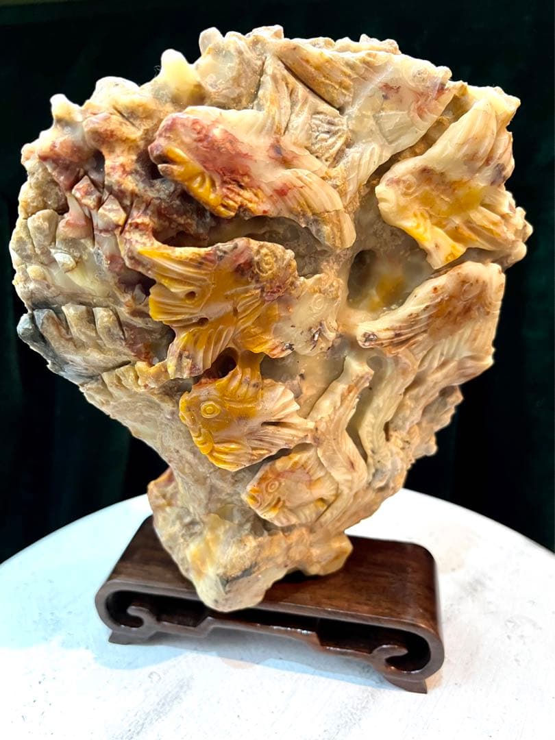 置物、三彩玉石（海洋世界）