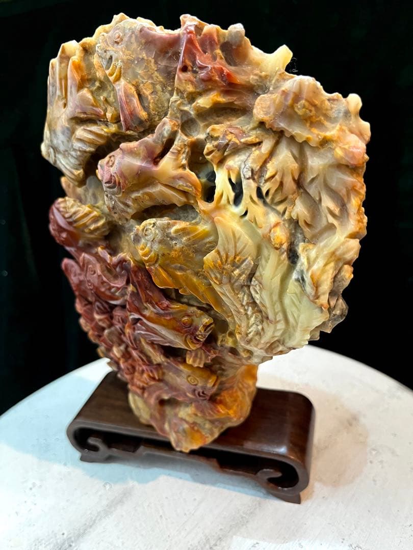 置物、三彩玉石（海洋世界）