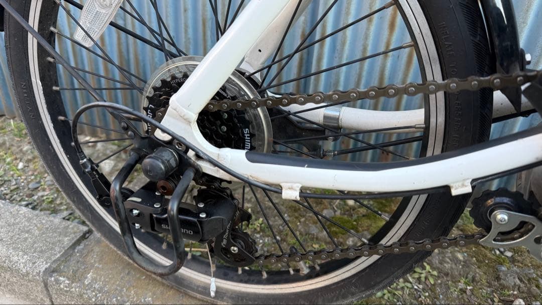 【整備済】電動アシスト自転車 ミニベロ パナソニック ベロスター 白 5個点灯