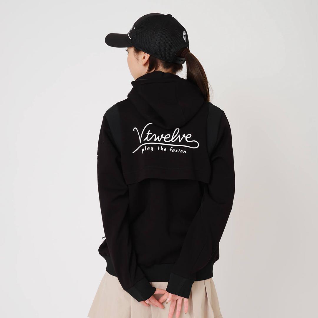 V12 ゴルフウェア ジャケット フーディー パーカー ブラック