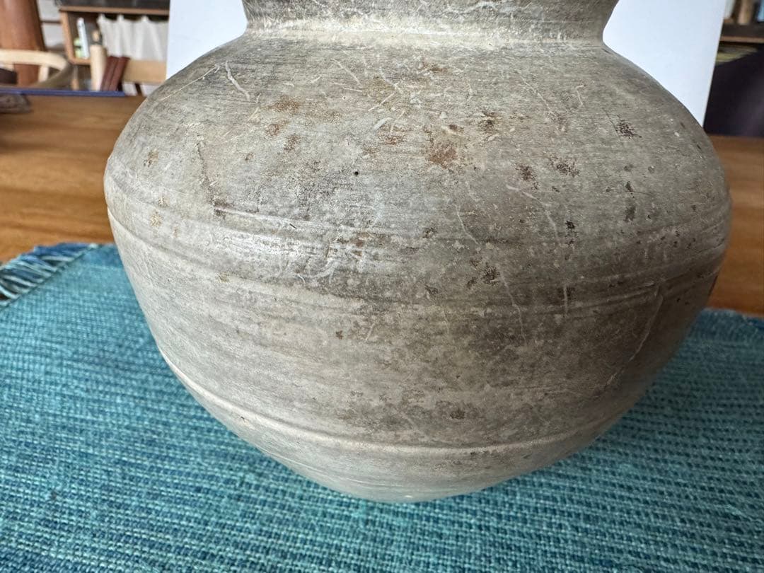 西漢時代 土器 花瓶 14cm x 14cm