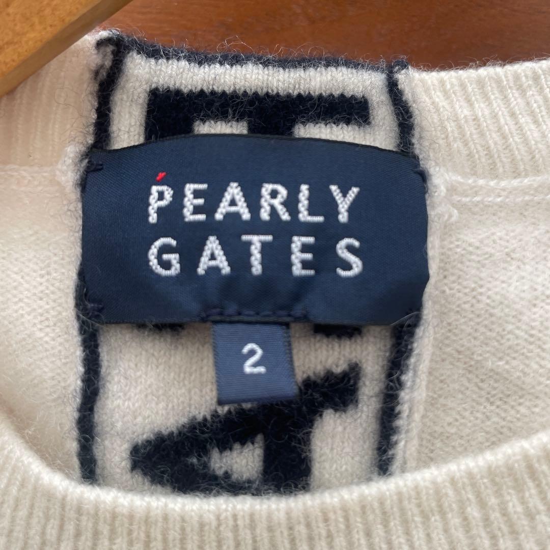 PEARLY GATES ホワイト カシミヤ100%セーター サイズ2