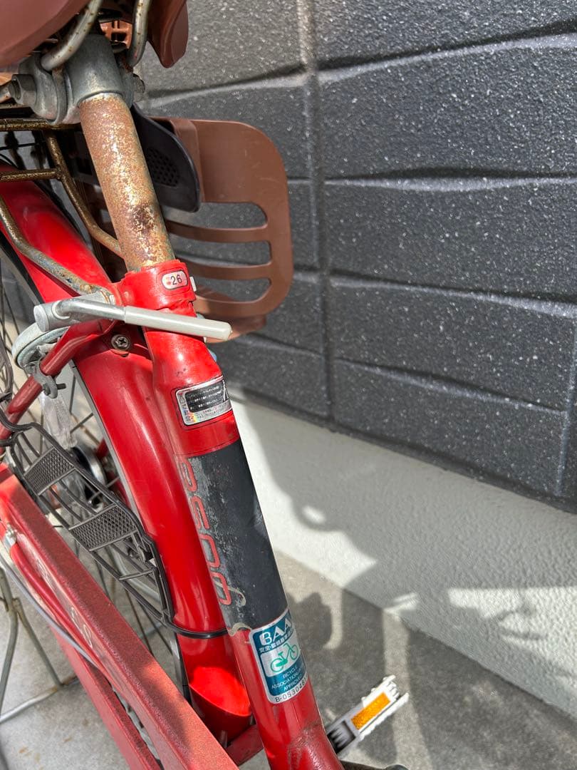 【子ども乗せ・点検済】３人乗り鍵付き自転車 ２６インチ　変速ギア　後輪　新品