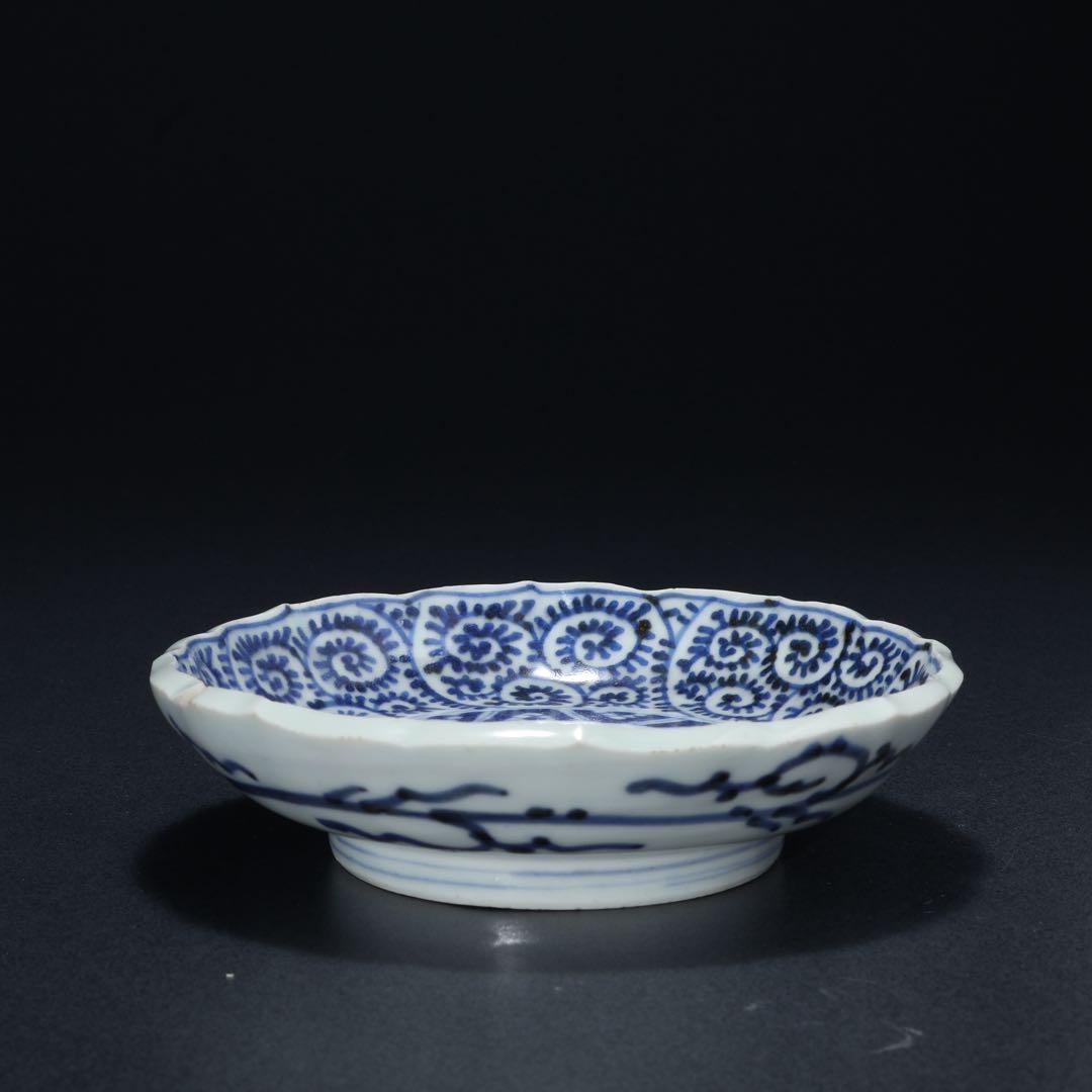 伊万里染付蛸唐草小皿∅11㎝ 2枚組　骨董　古伊万里　R1639B2