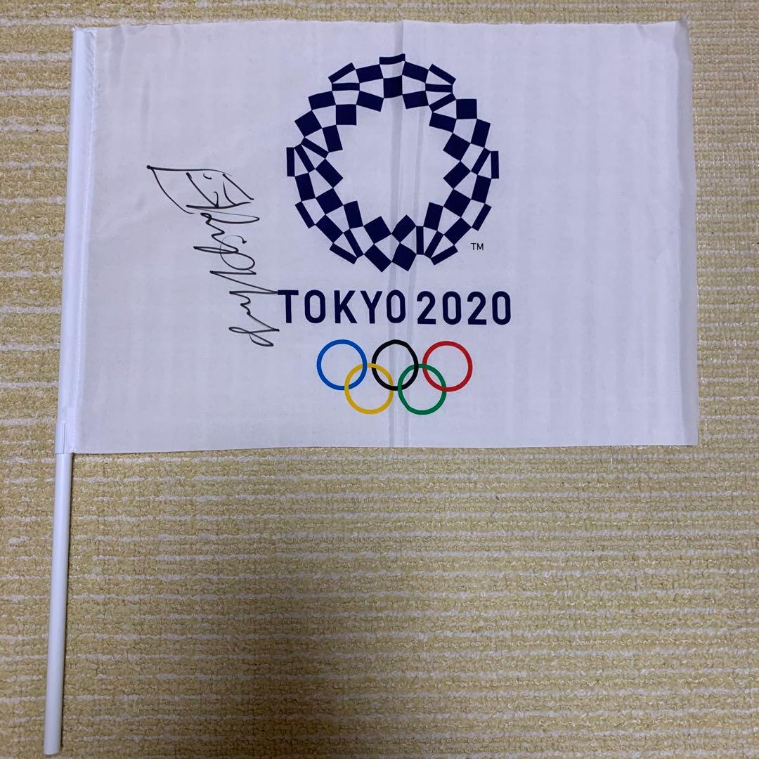マラソン キプチョゲ 直筆サイン入りフラッグ 東京五輪限定品 パリオリンピック