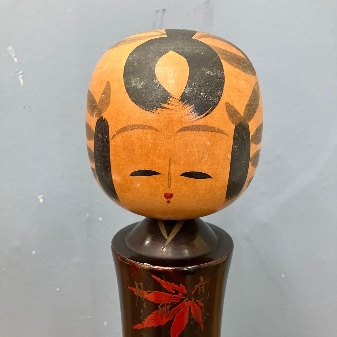 4F 希少 ペア 創作こけし 山中漆器 漆塗り 雅 金彩 紅葉 竹 2体セット