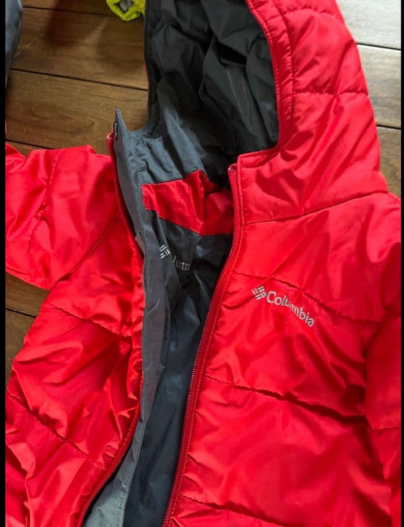 Columbia 子ども用スキーウェア レッド　グレーXXS110リバーシブル