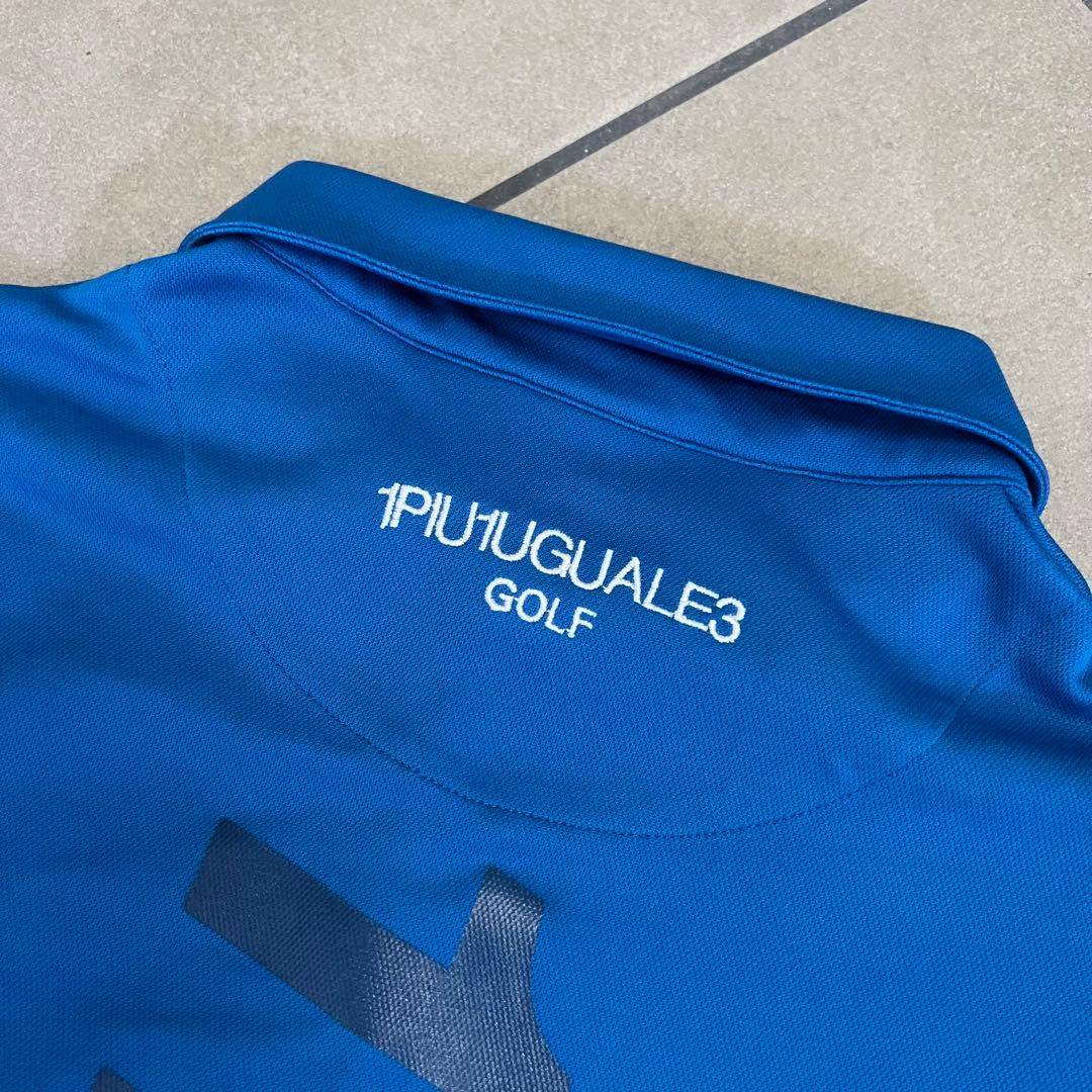 1piu1uguale3 GOLF ポロシャツ　メンズ　半袖　ロゴ　青　3 S