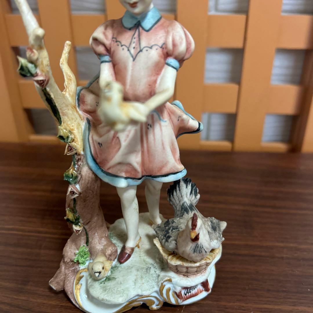 装飾陶磁器　 18〜20世紀イタリア製のカポディモンテ置物 希少　良品