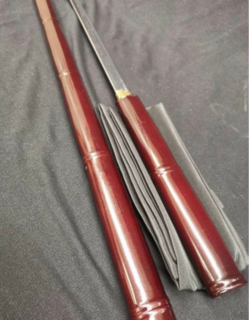 尾形刀剣　座頭市仕込杖　楕円茶竹鞘　日本刀模造刀　コレクション　小道具