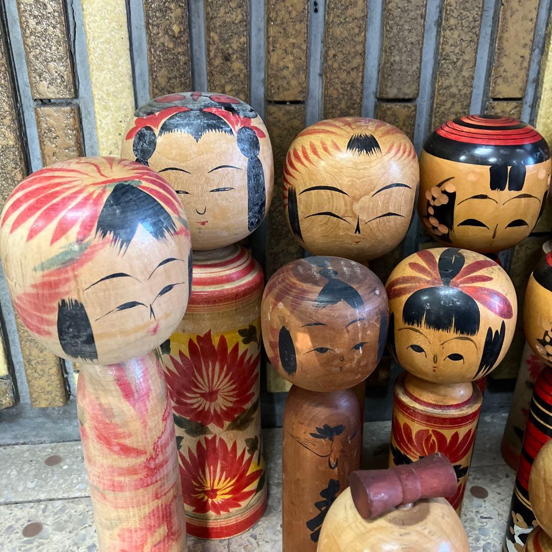 D壁 昭和レトロ こけし 小芥子 21体セット セット売り まとめ売り 木製