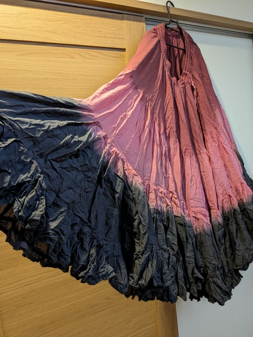 ベリーダンス　ジプシー　ピンク系グラデーション　25ヤードスカート