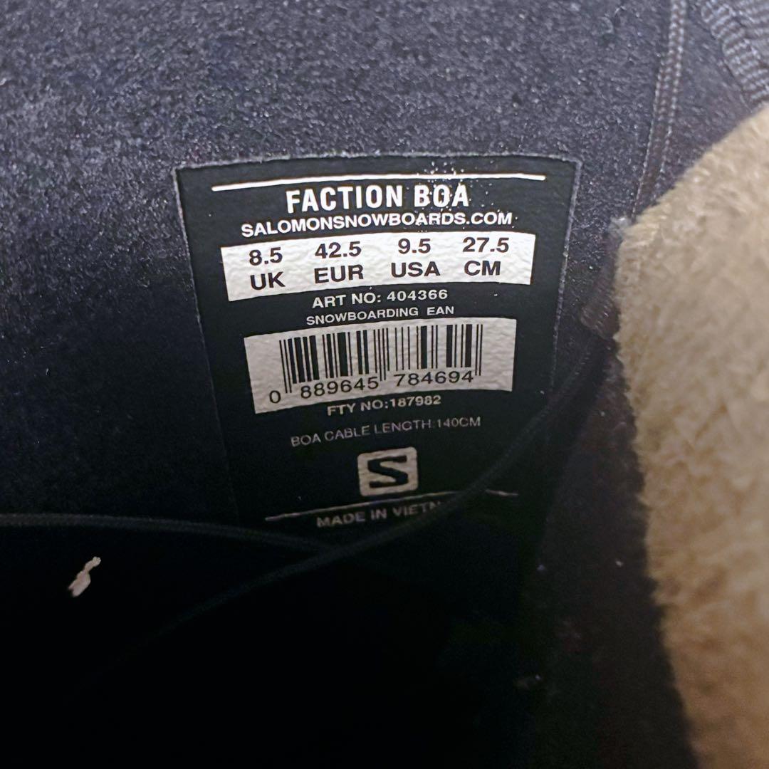 salomon サロモン スノーボードブーツ　FACTION BOA 27.5㌢