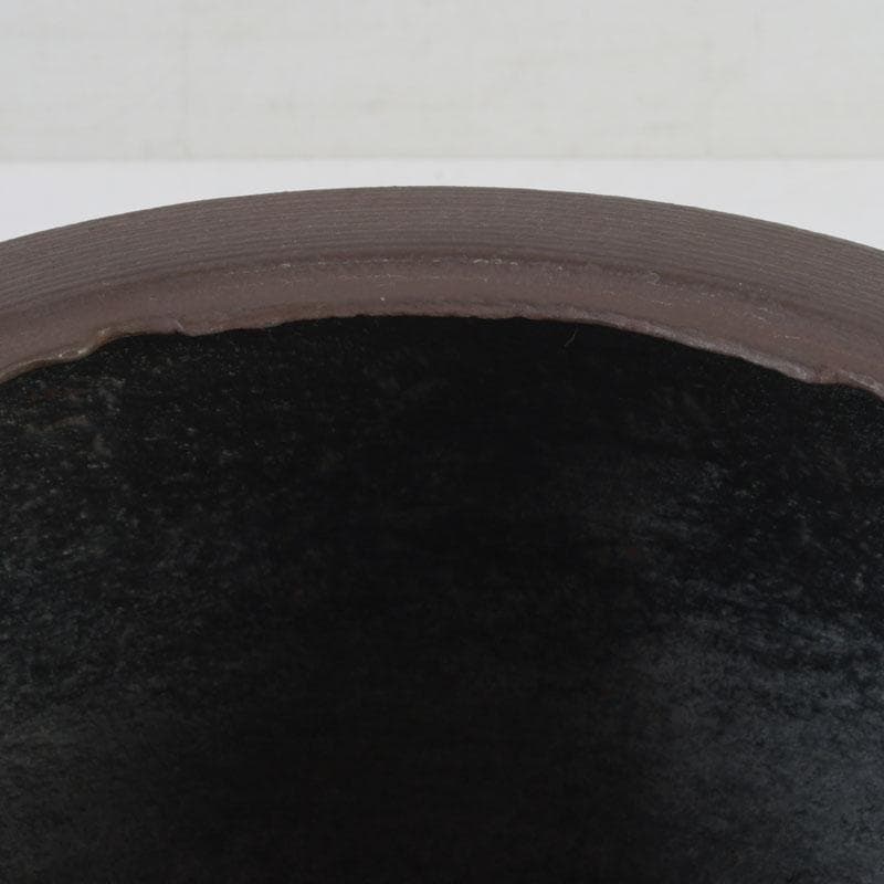 茶道具　釜師　畠春斎作　肩糸目　廣口釜　共布共箱　V　9865A