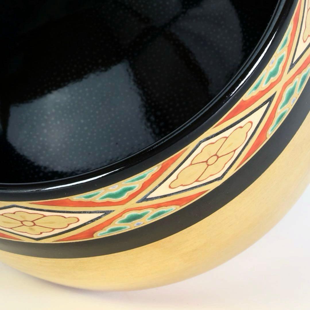 高橋道八 仁清写 色絵花菱之図茶碗 共布 共箱付 京焼 茶道具 抹茶碗 古美術品