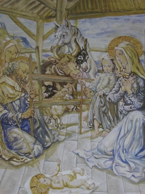 藤田嗣治、【キリスト降誕】、希少な限定額装用画集画、新品高級額 額装付