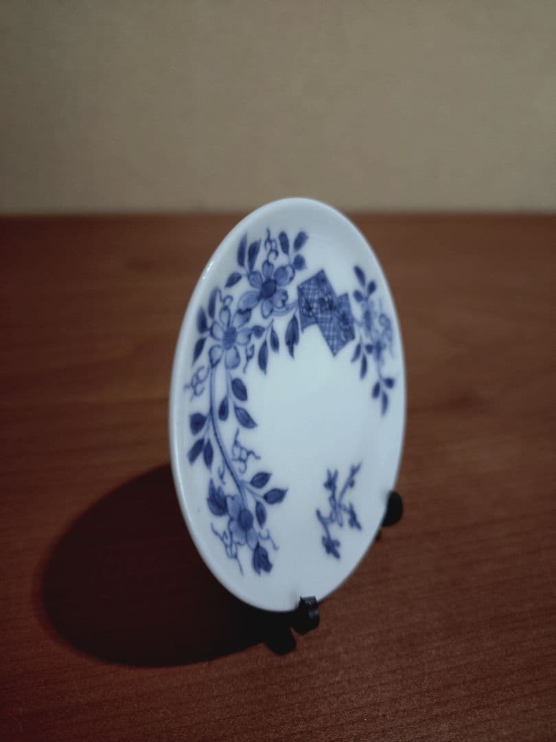 古伊万里 染付 熨斗 草花紋 豆皿 手塩皿