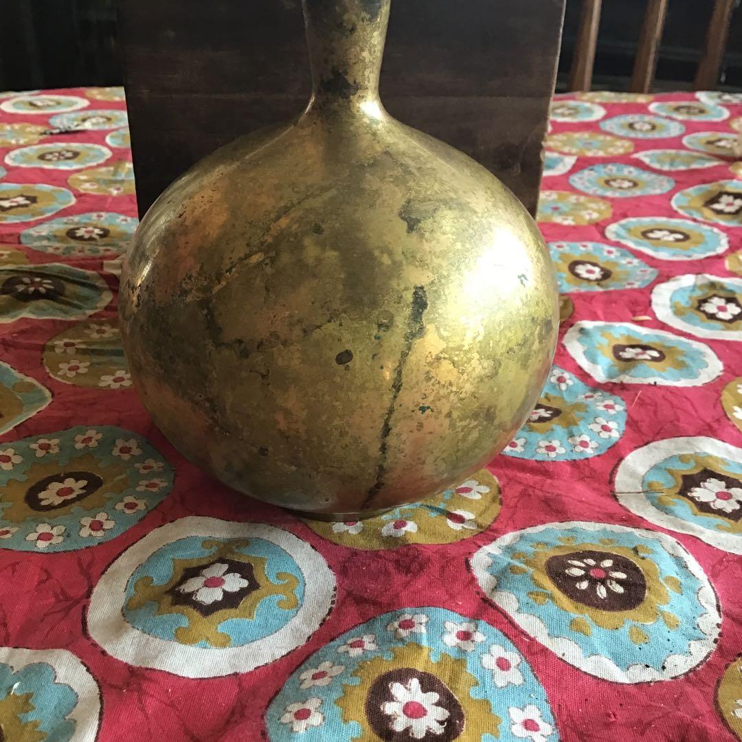 骨董　桐箱入り　銅器　小壺