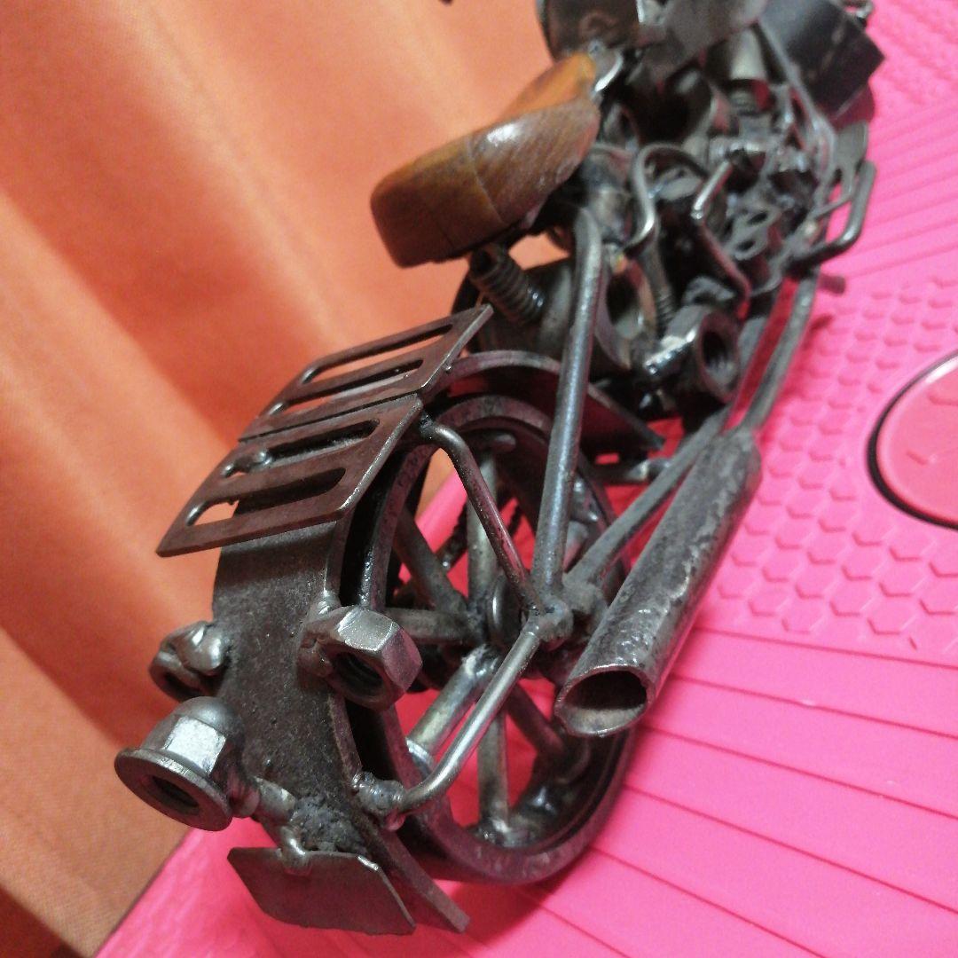 オートバイ　アート鉄３０年物　メタル素材