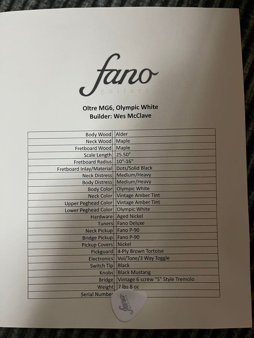 ギター Fano Guitars oltre mg6