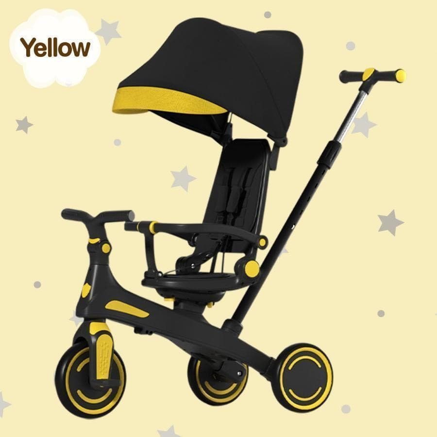 多機能 三輪車 手押し棒付き 折りたたみ 1歳～5歳 安全ベルト付き2646