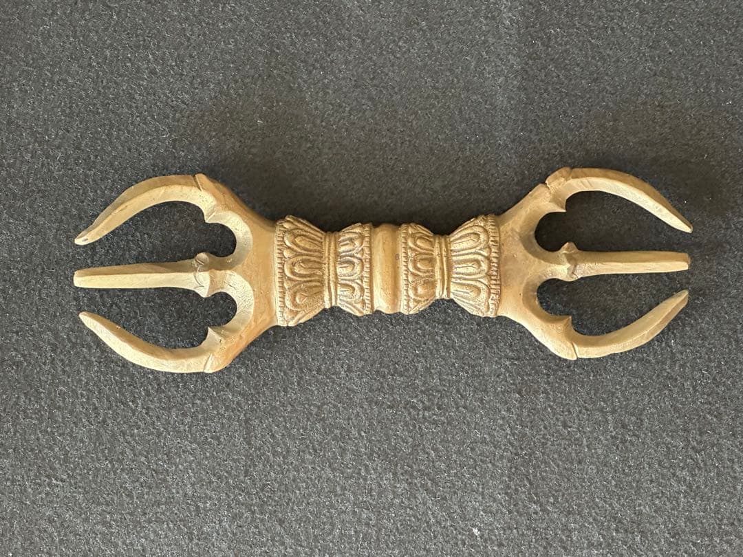 チベット密教法具 三鈷杵 長さ21cm 重さ373g 魔除け 厄除け 浄化 LB