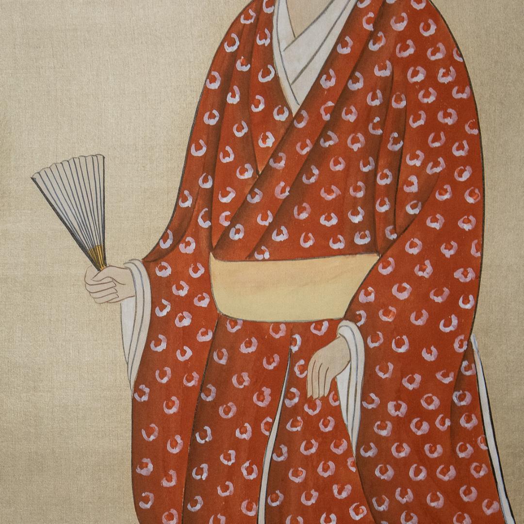 掛軸-920　中村逸夫　鹿子御影　共箱　蓮如上人像　浄土真宗　幅広