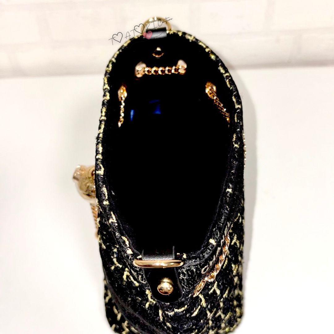 数量限定❤CHANEL❤ブラックラメ巾着ショルダーバッグゴールドチェーン