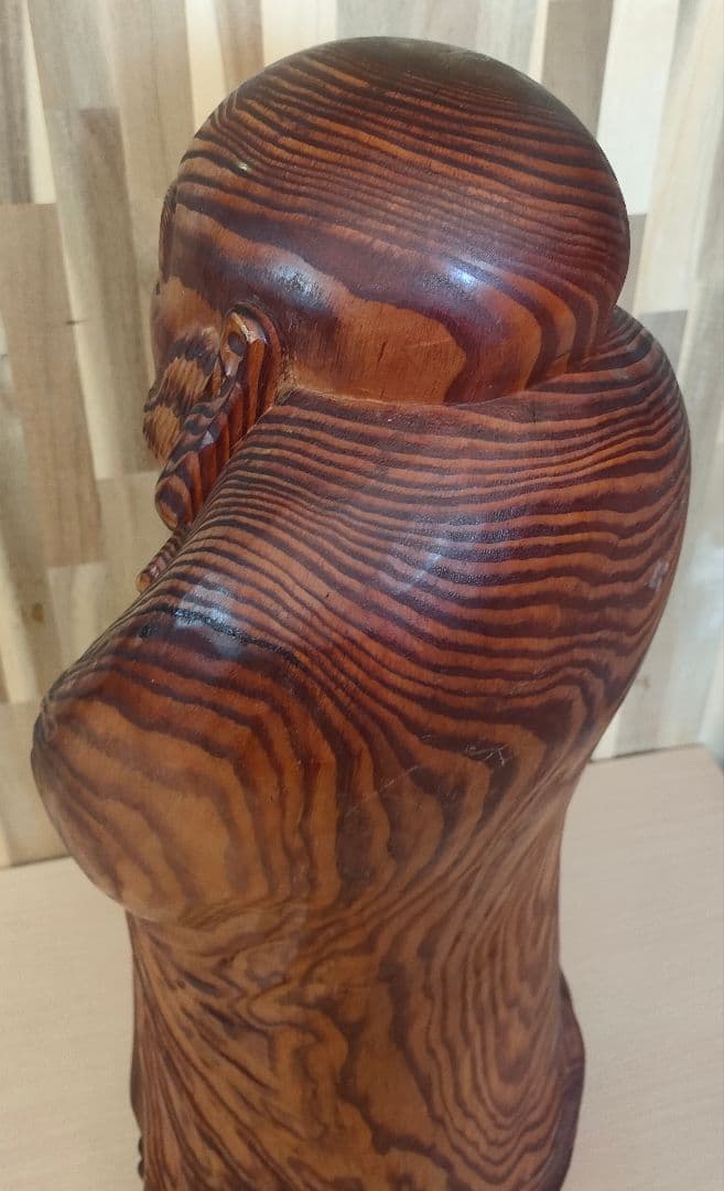 達磨大師 一刀彫 欅 楢 65cm