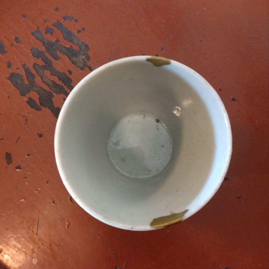 古伊万里　厚底高台　楓文そば猪口