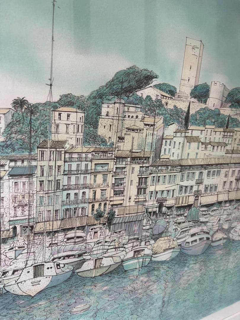 水彩画 海の風景絵画